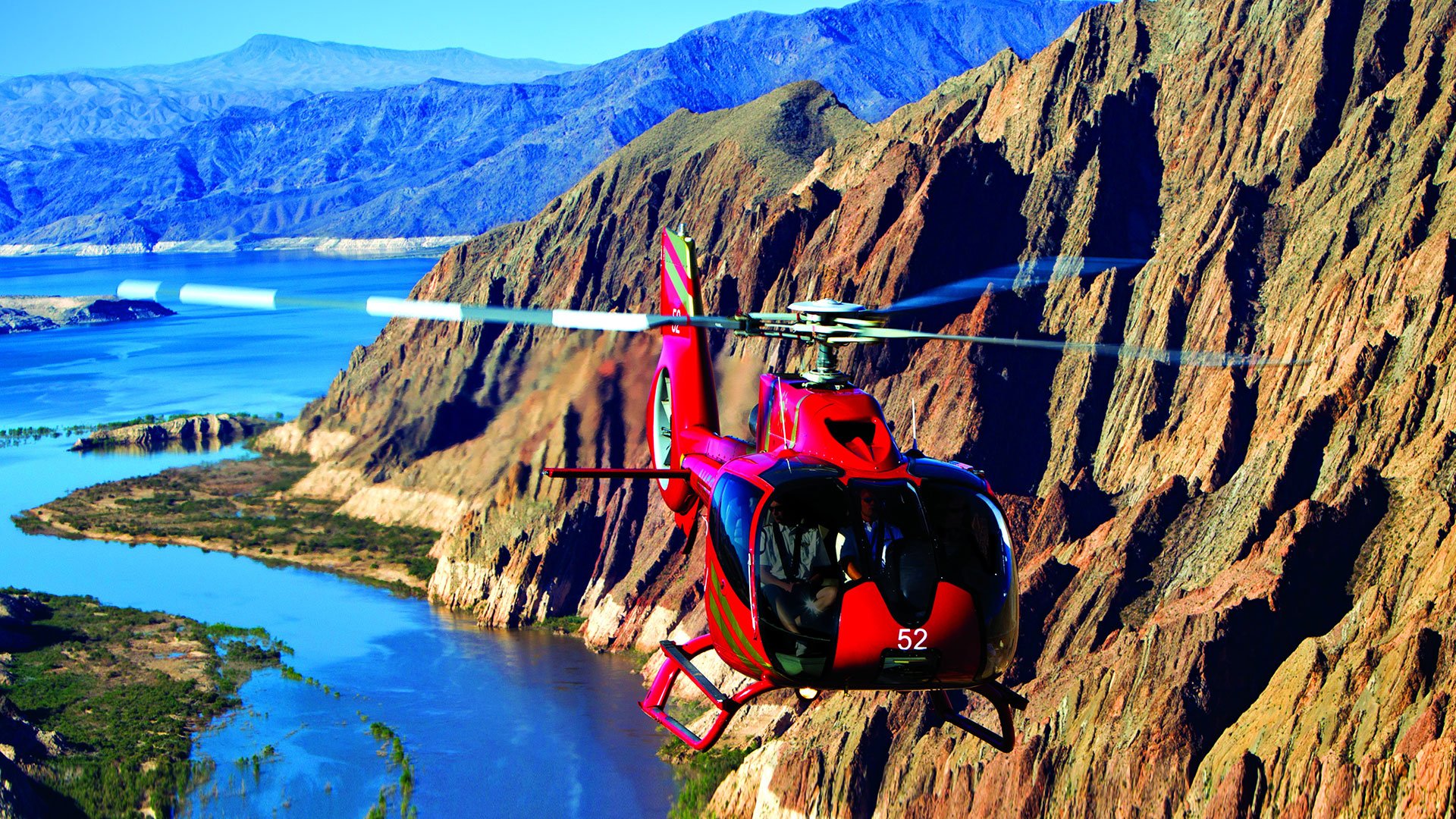 Experience an incredible helicopter landing on the canyon floor.