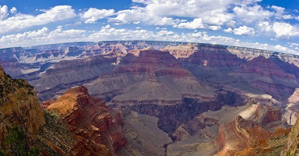 A panoramic photo of the Grand Canyon National Park.