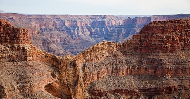 Eagle Point, a formation within the wall of the Grand Canyon West.