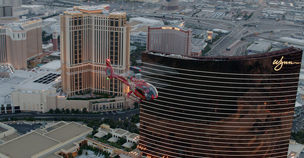 A helicopter tour over the Las Vegas Strip casinos.