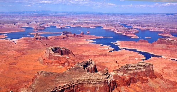 Desert scenery surrounding Lake Powell.