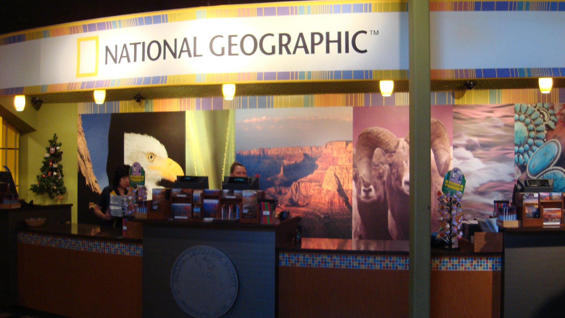 The front desk of the National Geographic Center at the Grand Canyon South Rim.