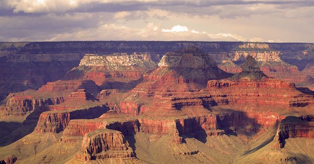 The Grand Canyon National Park on a sunny day.